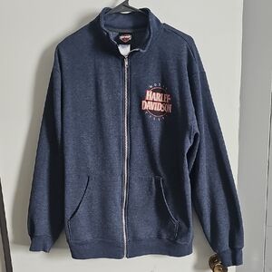 Harley-Davidson Men's Zip-Up Navy Sweatshirt